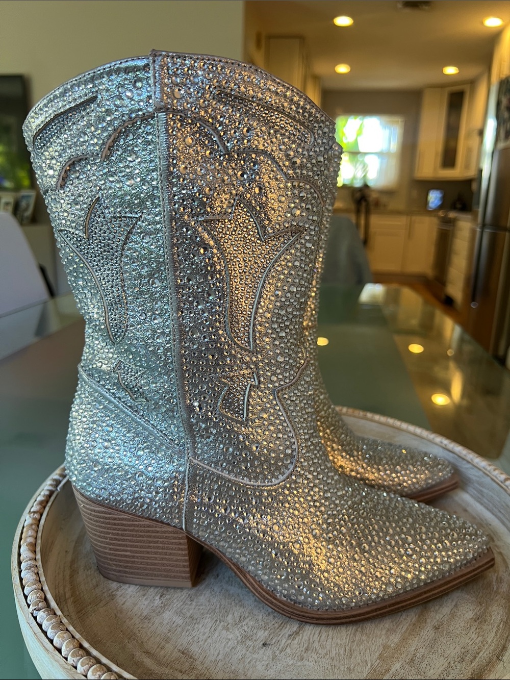 Crown Vintage Rhinestone Cowboy Boots - Picture 3 of 7